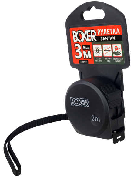 Рулетка BOXER Bantam 3 м х 16 мм, пластиковый корпус
