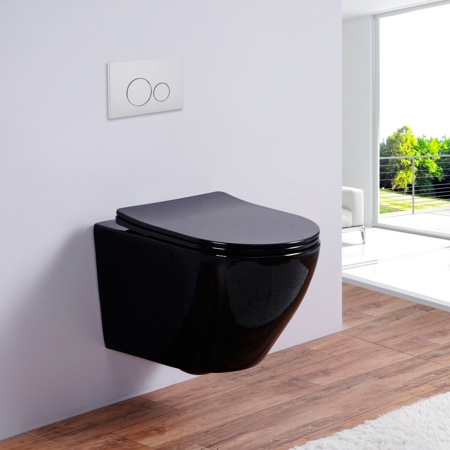 Унитаз подвесной PLAZA PL30117DP черный глянцевый