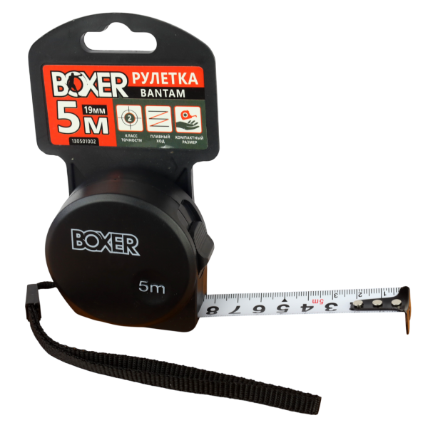 Рулетка BOXER Bantam 5 м х 19 мм, пластиковый корпус