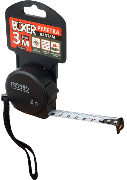 Рулетка BOXER Bantam 3 м х 16 мм, пластиковый корпус
