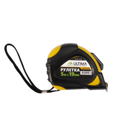 Рулетка Ultima, AutoLock, 5 м х 19 мм, обрезиненный корпус, автомат. Фиксация