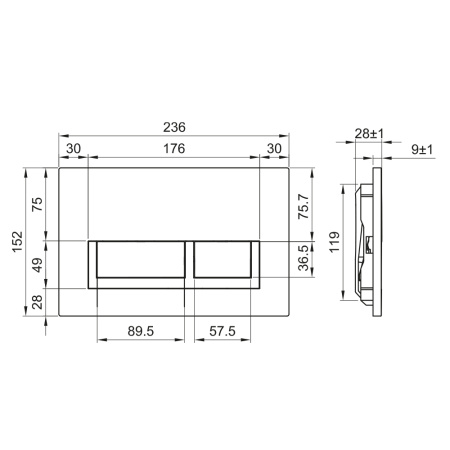 Клавиша для инсталляции, матовая SIERRA SR419G