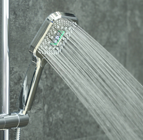 Лейка для душа светодиодная, квадратная с дисплеем OLIVE'S D172LED