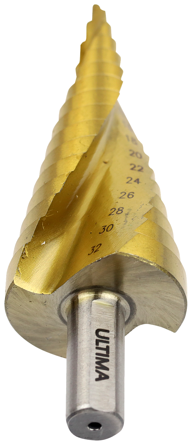 Сверло по металлу ступенчатое, Ultima, 4-12 мм, 9 ступеней, сталь HSS